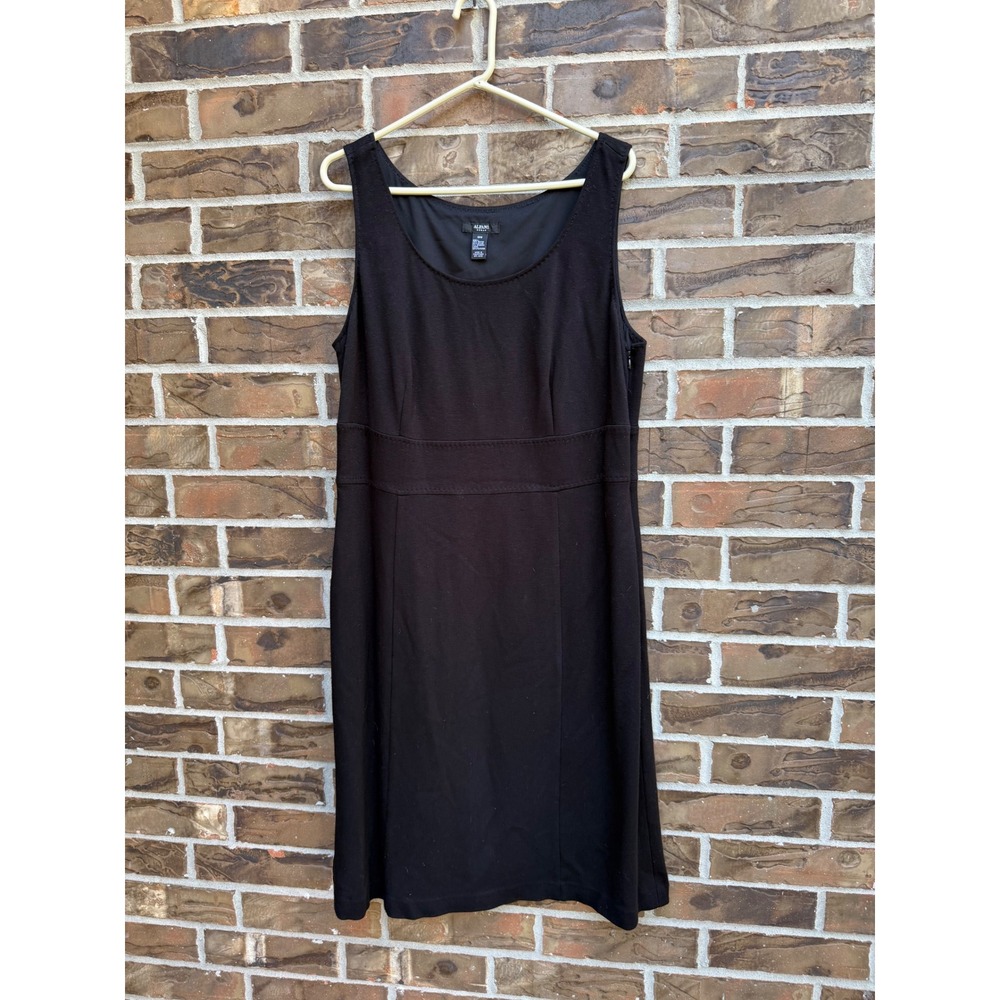 Alfani Woman Black Sleeveless Sheath‎ Dress Plus Size 18W Scoop Neck Pick-Stitch
